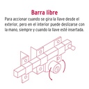 Cerradura de barra libre, derecha, blíster, Hermex