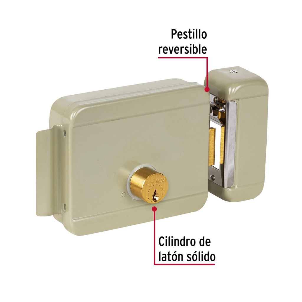 Cerradura electromecánica sin botón, derecha, Hermex