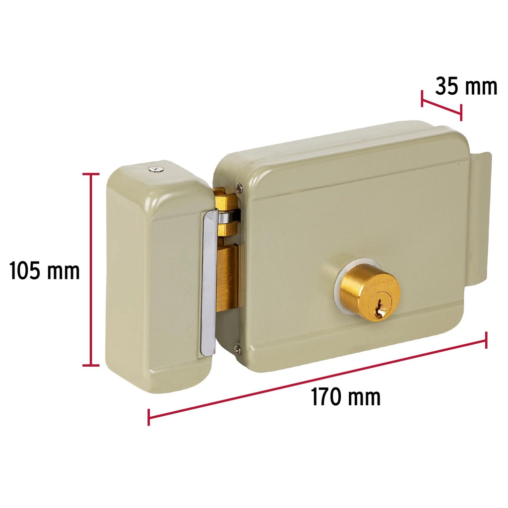 Cerradura electromecánica sin botón, izquierda, Hermex