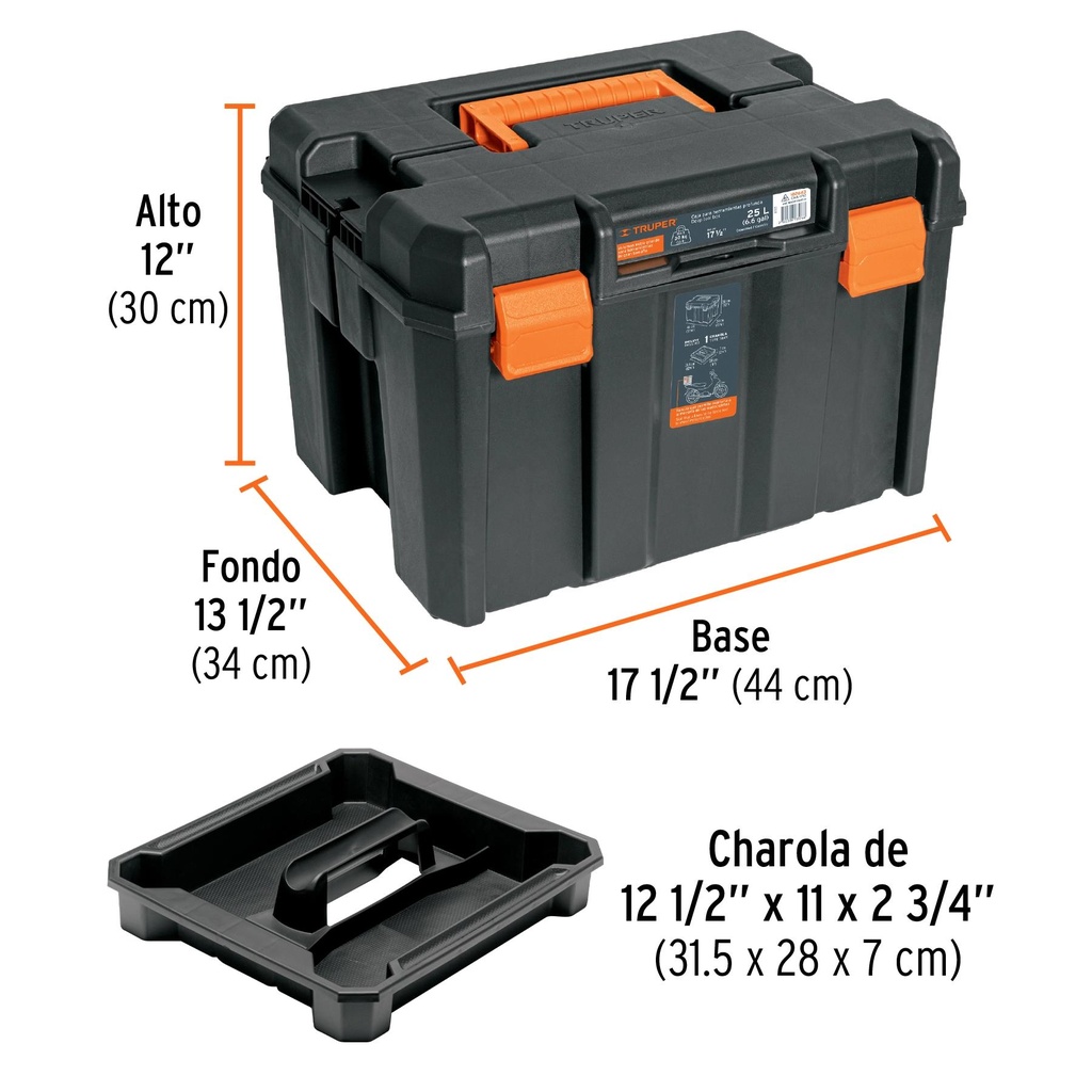 Caja de herramientas profunda de 17'x12', Truper