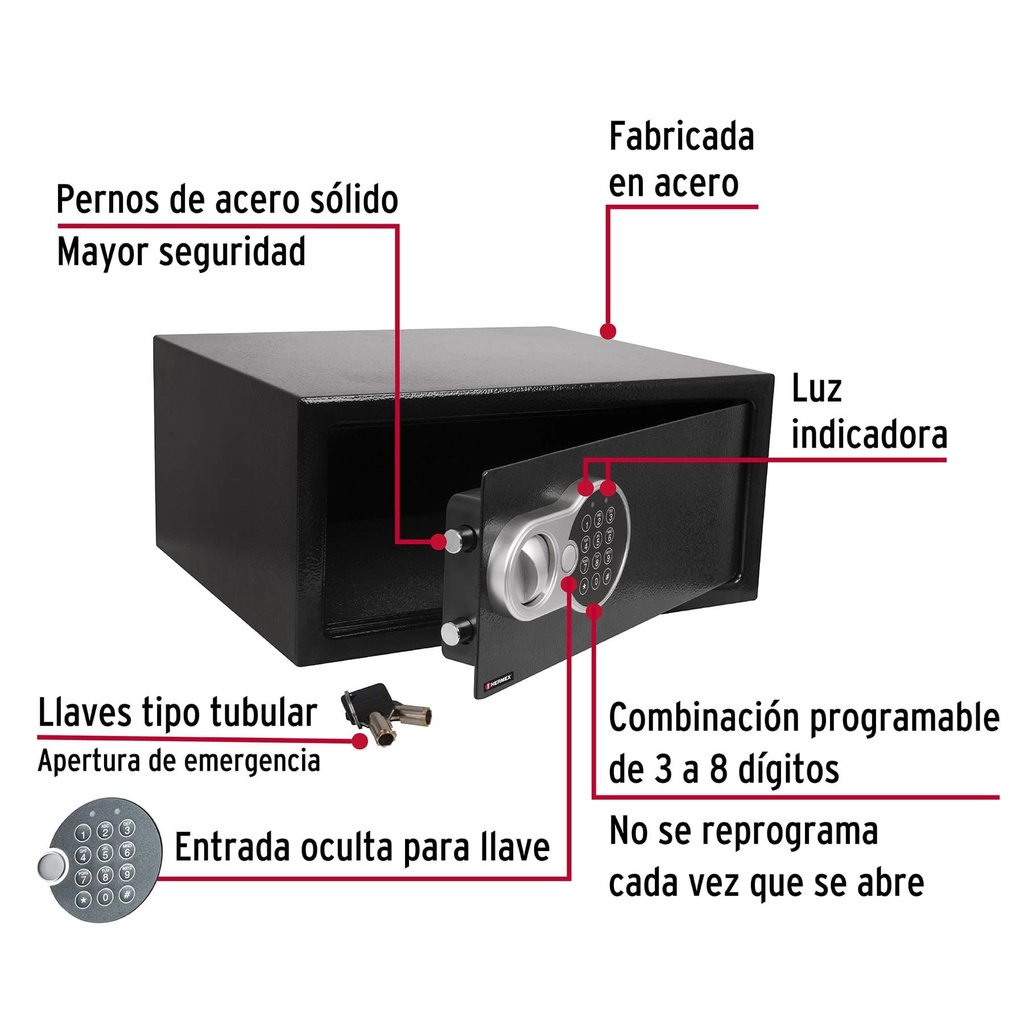 Caja de seguridad electrónica, Laptop, Hermex