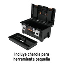 Caja p/herramienta 19' c/compartimentos y broches metálicos