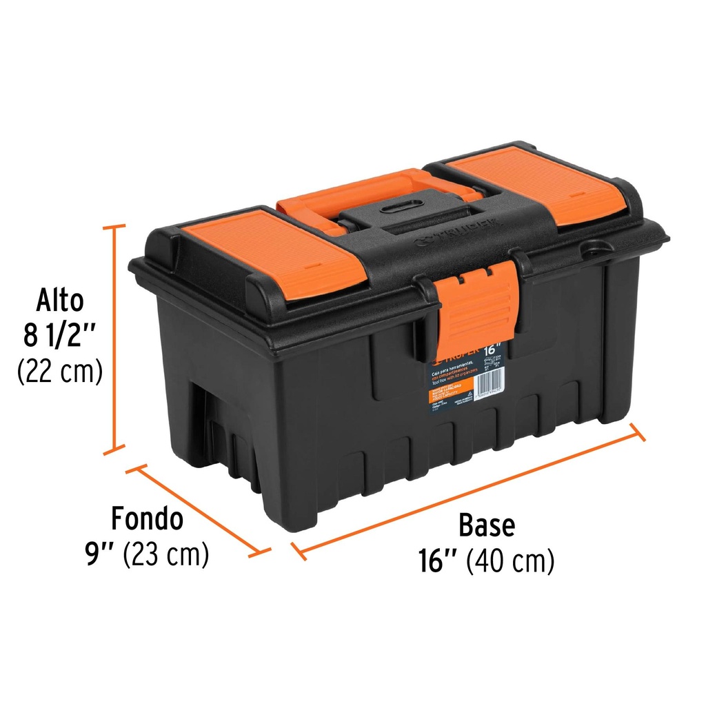 Caja para herramienta de 16' con compartimentos, Truper