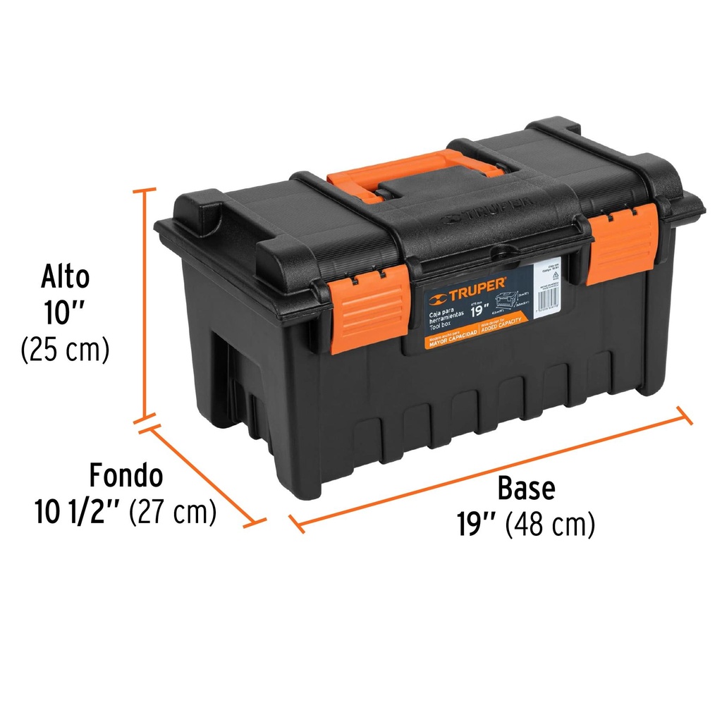 Caja para herramienta de 19' sin compartimentos, Truper