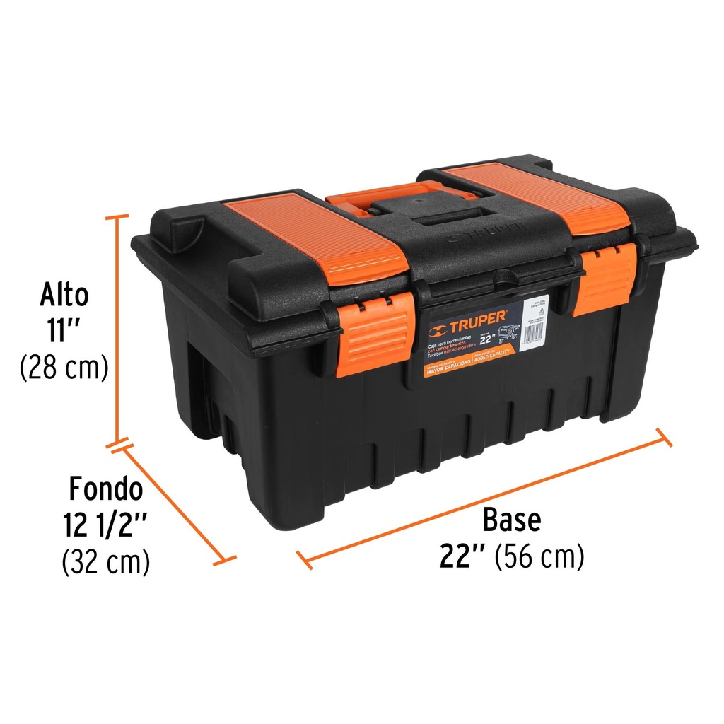 Caja para herramienta de 22' con compartimentos, Truper