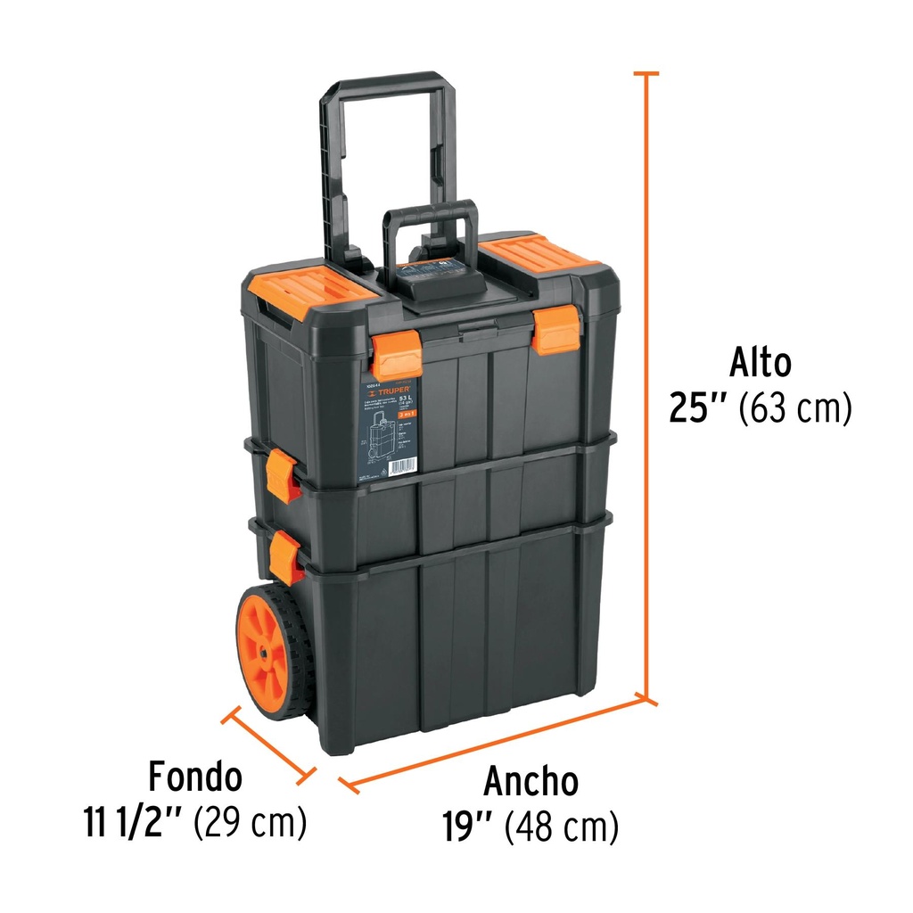 Caja para herramientas 19'x25' 3 en 1 desmontable con ruedas