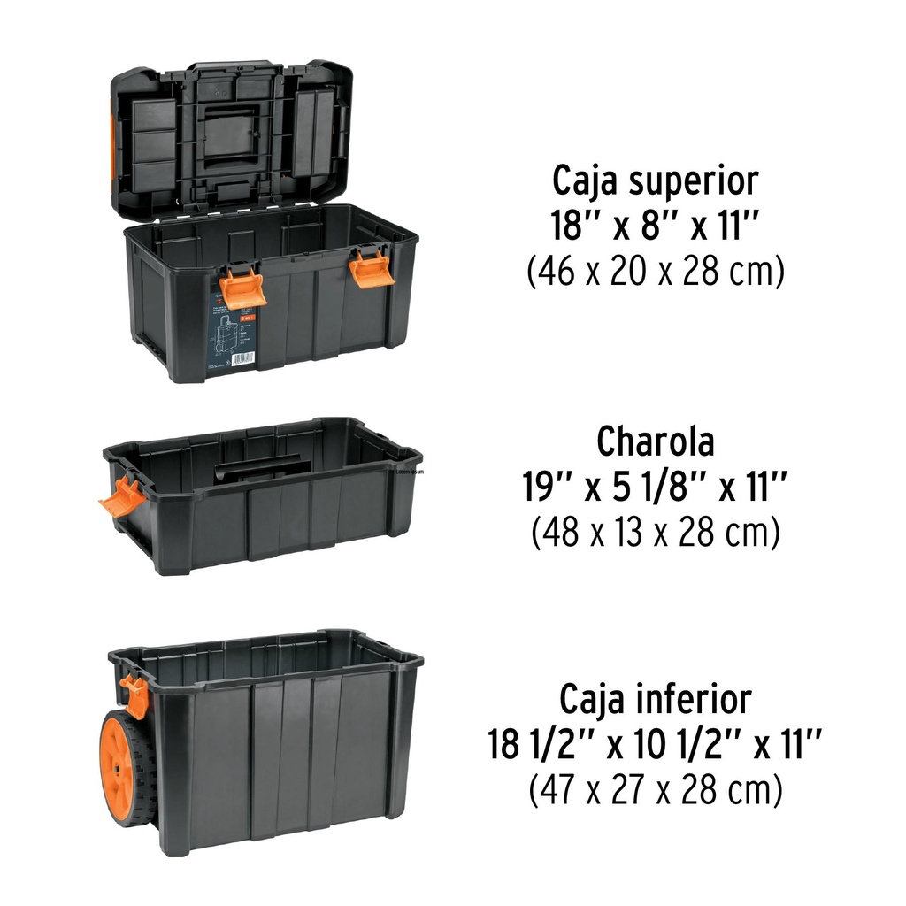 Caja para herramientas 19'x25' 3 en 1 desmontable con ruedas