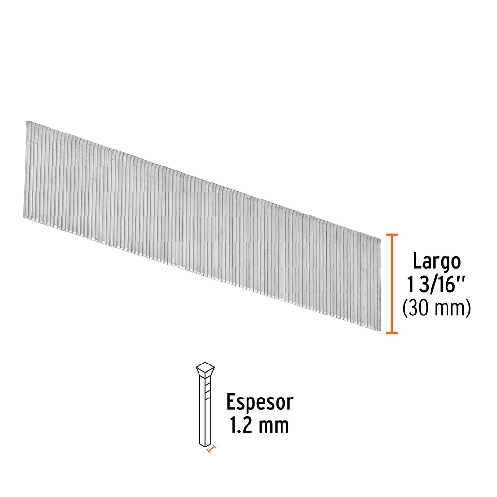 Caja con 5000 clavos calibre 18, 30 mm para CLNE-18, Truper