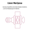 Cerrojo llave-mariposa latón brillante, llave tradicional