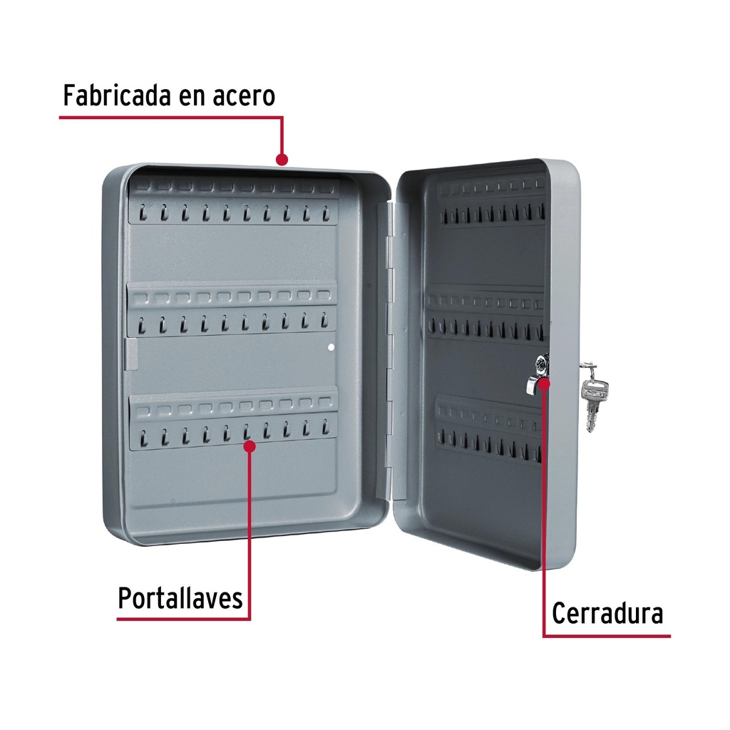 Caja con 60 ganchos para llaves, Hermex