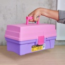 Caja cosmetiquera 14', rosa/morado, Pretul