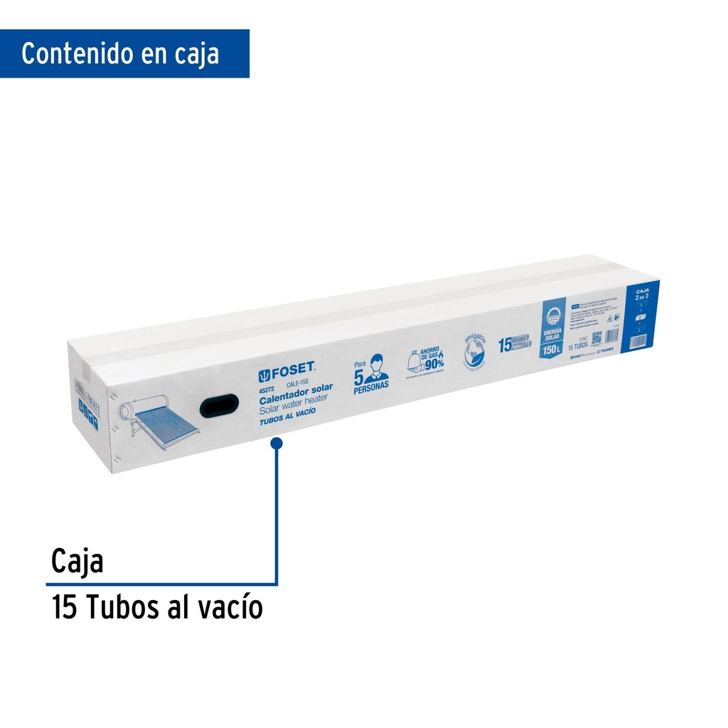 Caja con 15 tubos de vidrio para CALE-15S, Foset