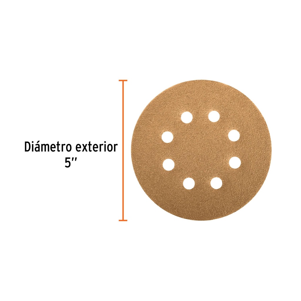 Caja con 5 discos de lija 5' grano 60 lijadora roto-orbital