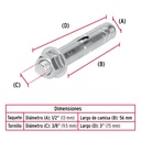 Caja con 50 taquetes expansivos de 3/8' con tornillo, Fiero