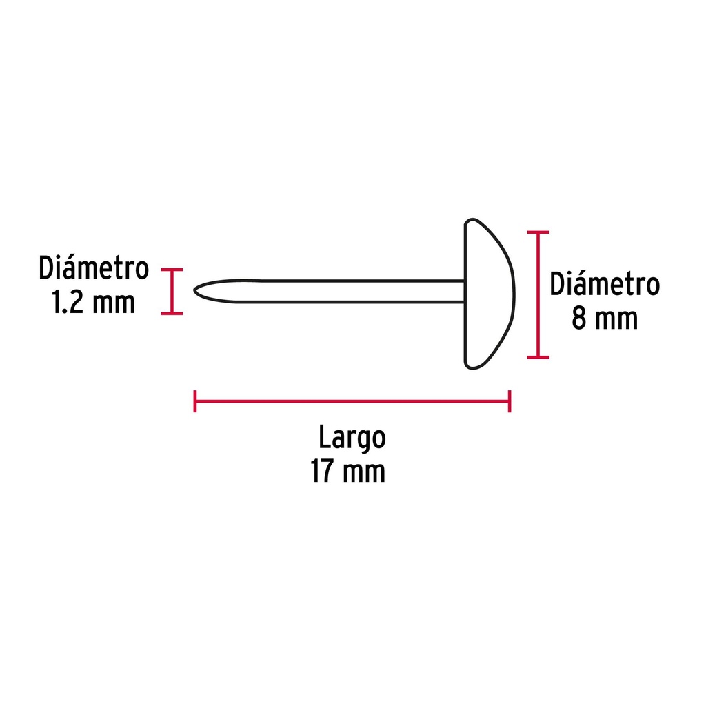 Caja con 500 clavillos dorados de 17 mm, Fiero