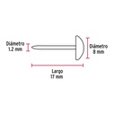 Caja con 500 clavillos dorados de 17 mm, Fiero