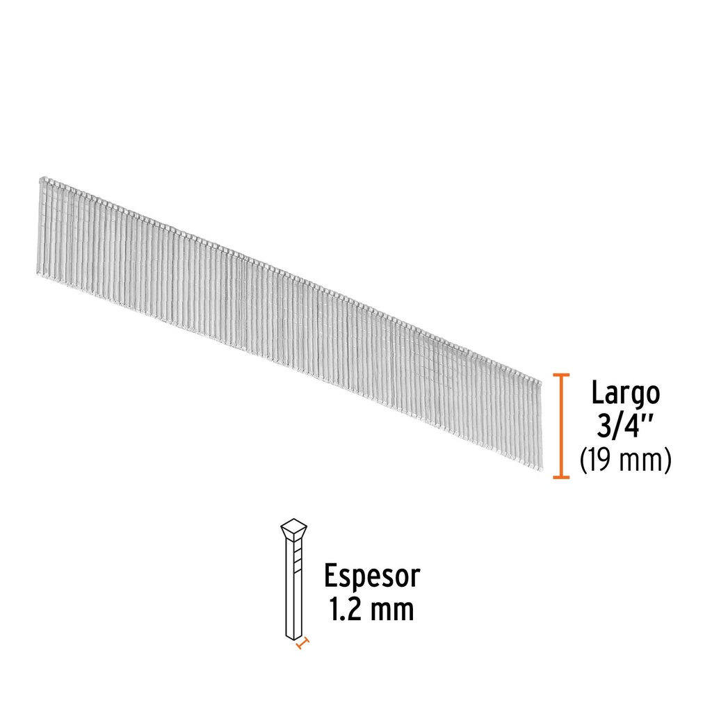 Caja con 5000 clavos calibre 18, 20 mm para CLNE-18, Truper