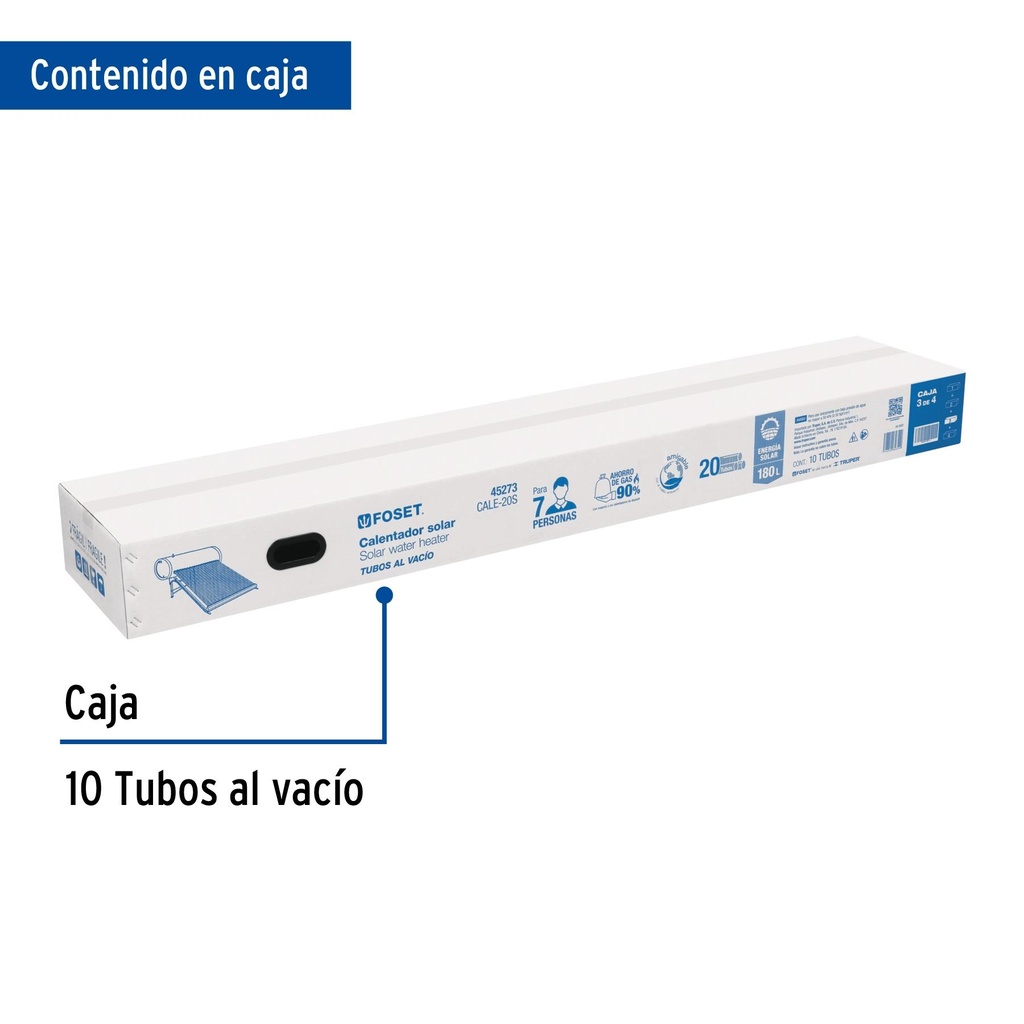 Caja 1 de 2 con 10 tubos de vidrio para CALE-20S, Foset