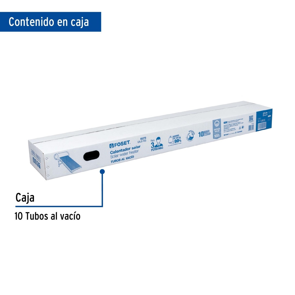 Caja con 10 tubos de vidrio para CALE-10S, Foset