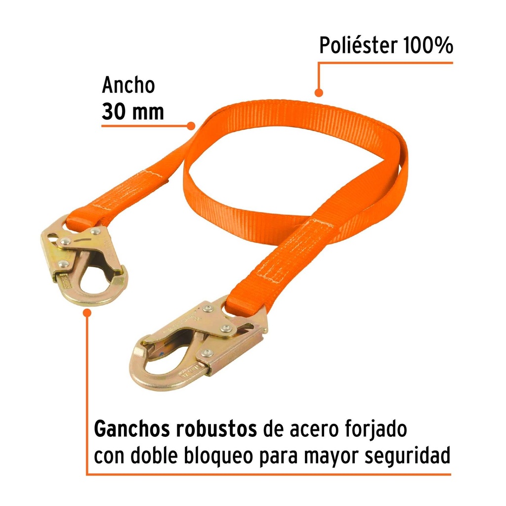 Cable de posicionamiento de 1.8 m cinta de poliester, ANSI