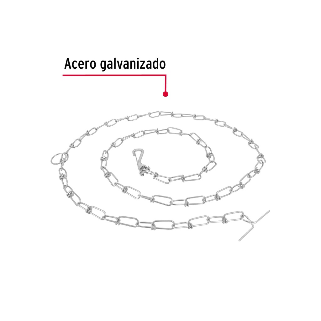 Cadena de 1.8 m de amarre para perro, 2.4 mm, Fiero