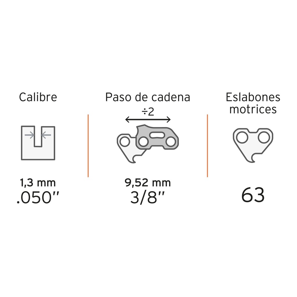 Cadena de repuesto para motosierra eléctrica 18', Truper