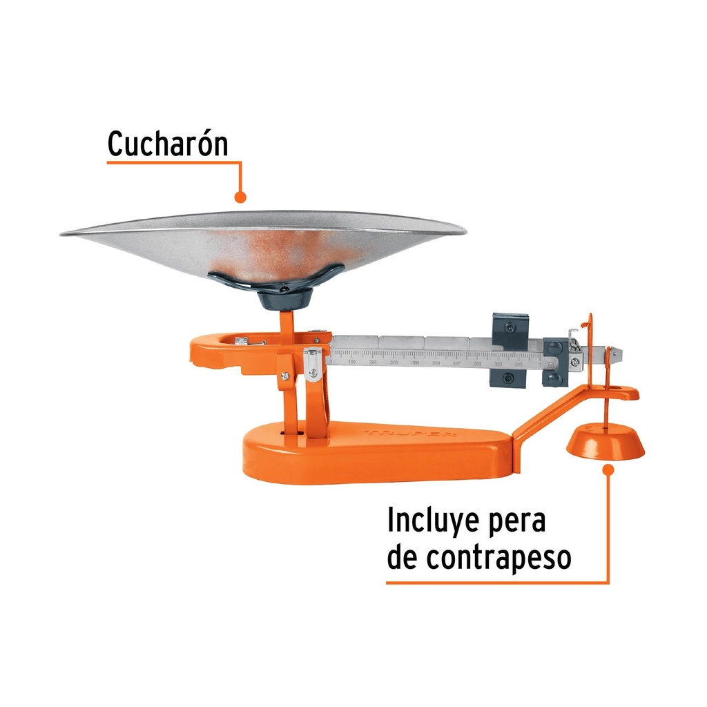 Báscula capacidad 10 kg mecánica con cucharón, Truper