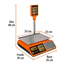 Báscula capacidad 40 kg electrónica multifunciones c/torreta