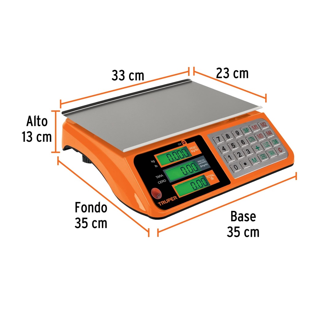 Báscula capacidad 40 kg electrónica multifunciones, Truper