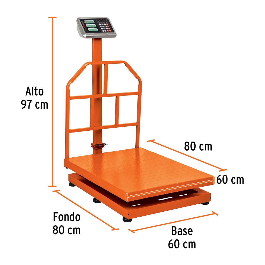 Báscula capacidad 500 kg plegable de plataforma, Truper