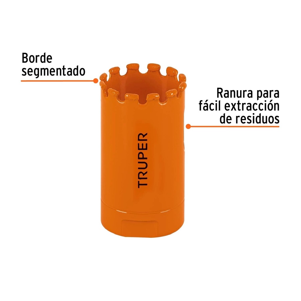 Brocasierra diamante 1-1/8' borde segmentado, Truper