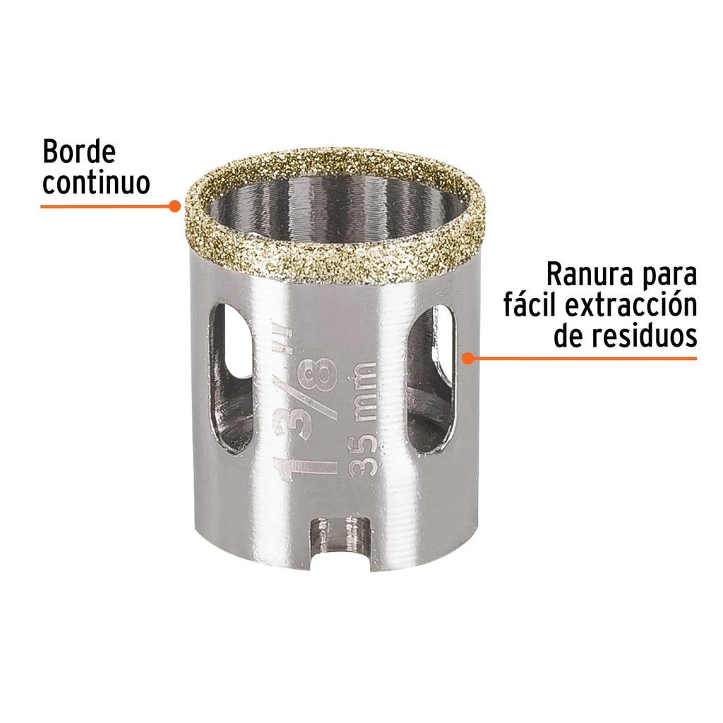 Brocasierra diamante 1-3/8' borde continuo, Truper