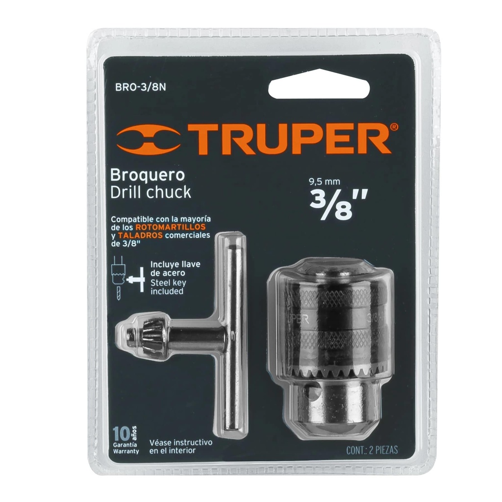 Broquero de 3/8'con llave, Truper