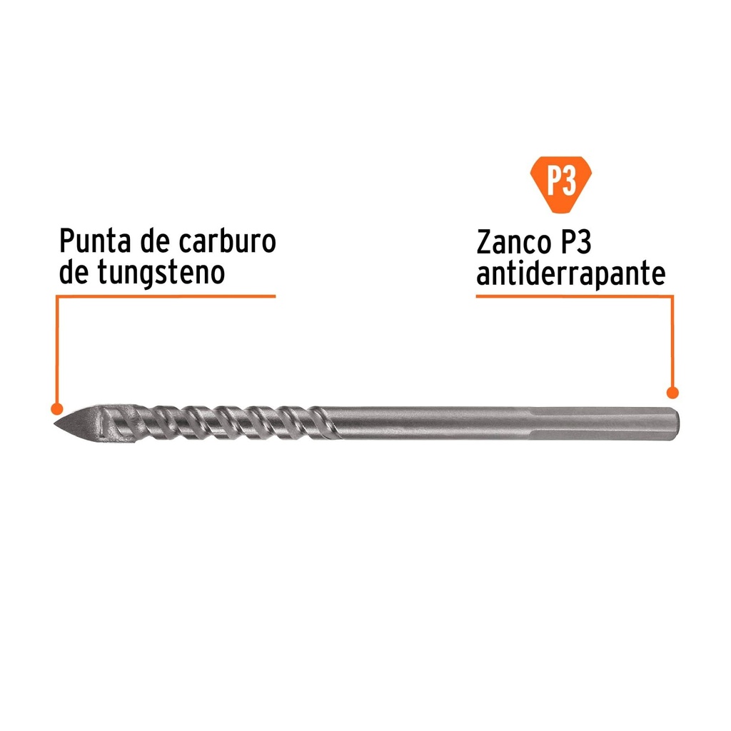 Broca para vidrio y azulejo 1/4', Truper Expert