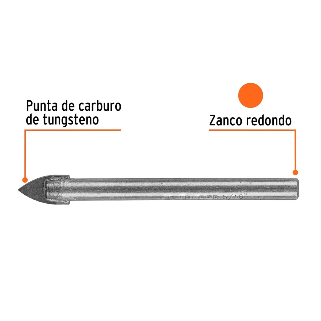 Broca para vidrio y azulejo de 5/16', Truper