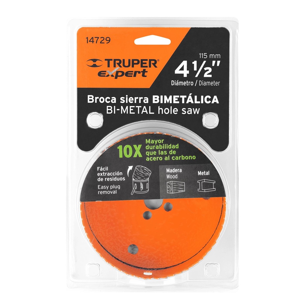 Brocasierra bimetálica 4-1/2', Truper Expert