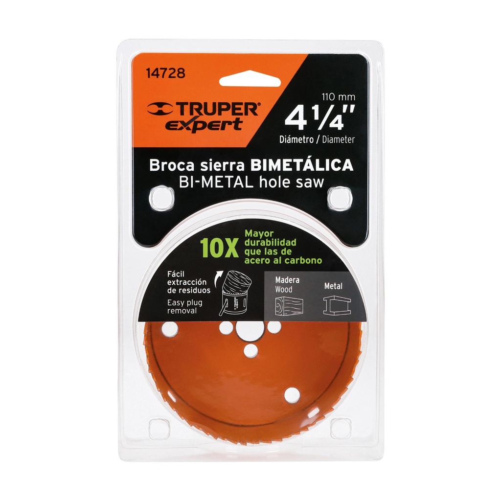 Brocasierra bimetálica 4-1/4', Truper Expert