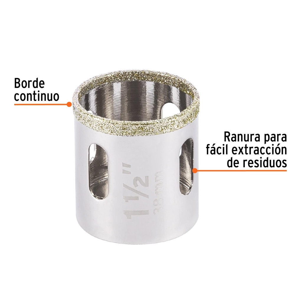 Brocasierra diamante 1-1/2' borde continuo, Truper