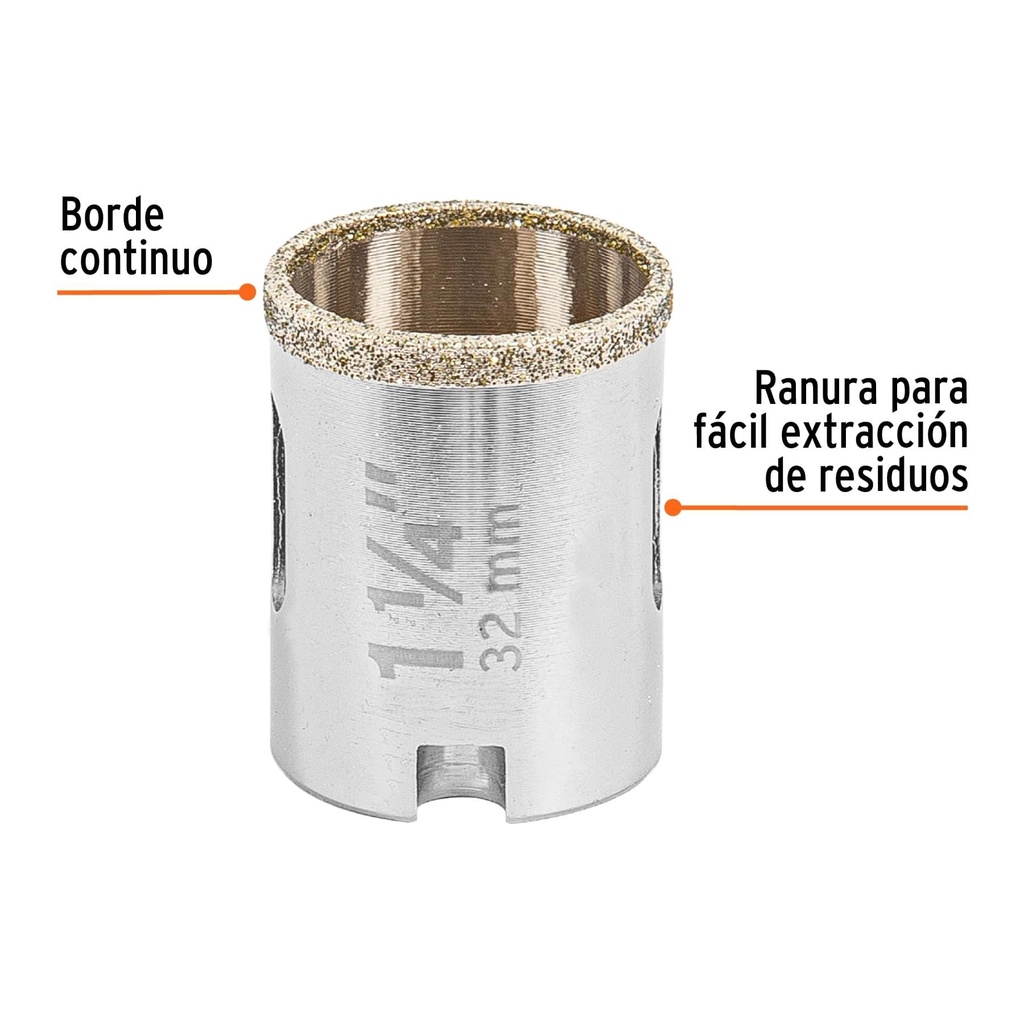 Brocasierra diamante 1-1/4' borde continuo, Truper