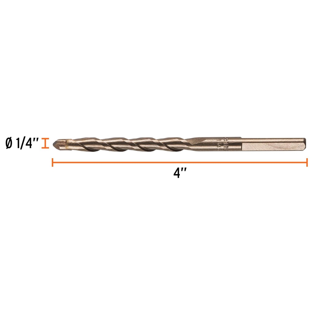 Broca para concreto de 1/4 x 4', Truper