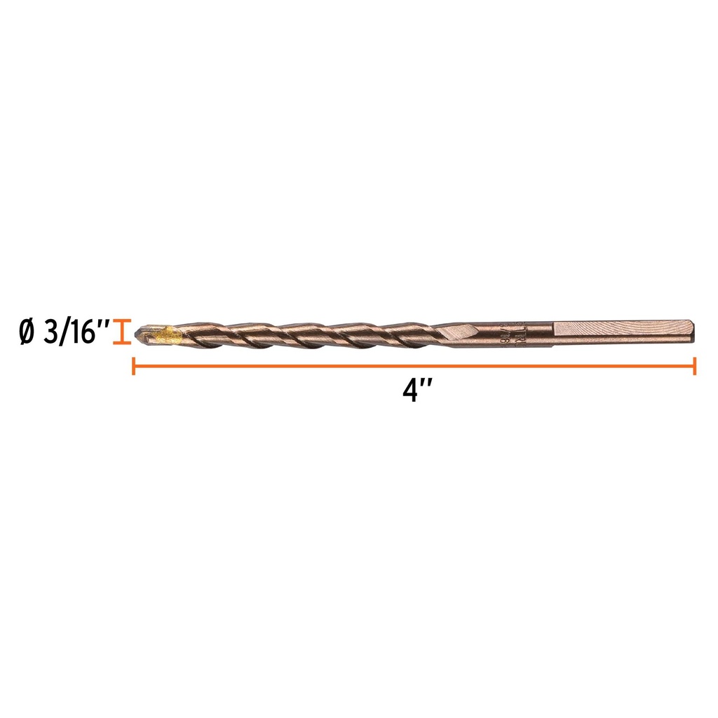 Broca para concreto de 3/16 x 4', Truper