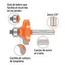 Broca para router, pecho paloma, 1-1/4' con balero