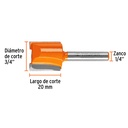 Broca para router, recta 2 filos, 3/4', Truper