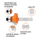 Broca para router, redondeado, 1' con balero, Truper