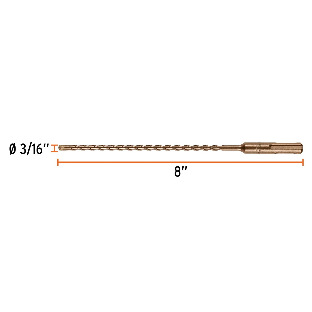 Broca SDS Plus 3/16 x 8', Truper