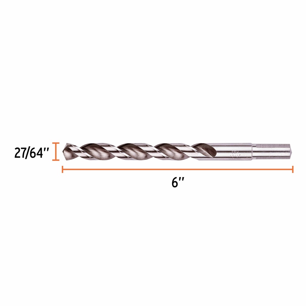 Broca HSS 27/64' Trusilver para metal, Truper