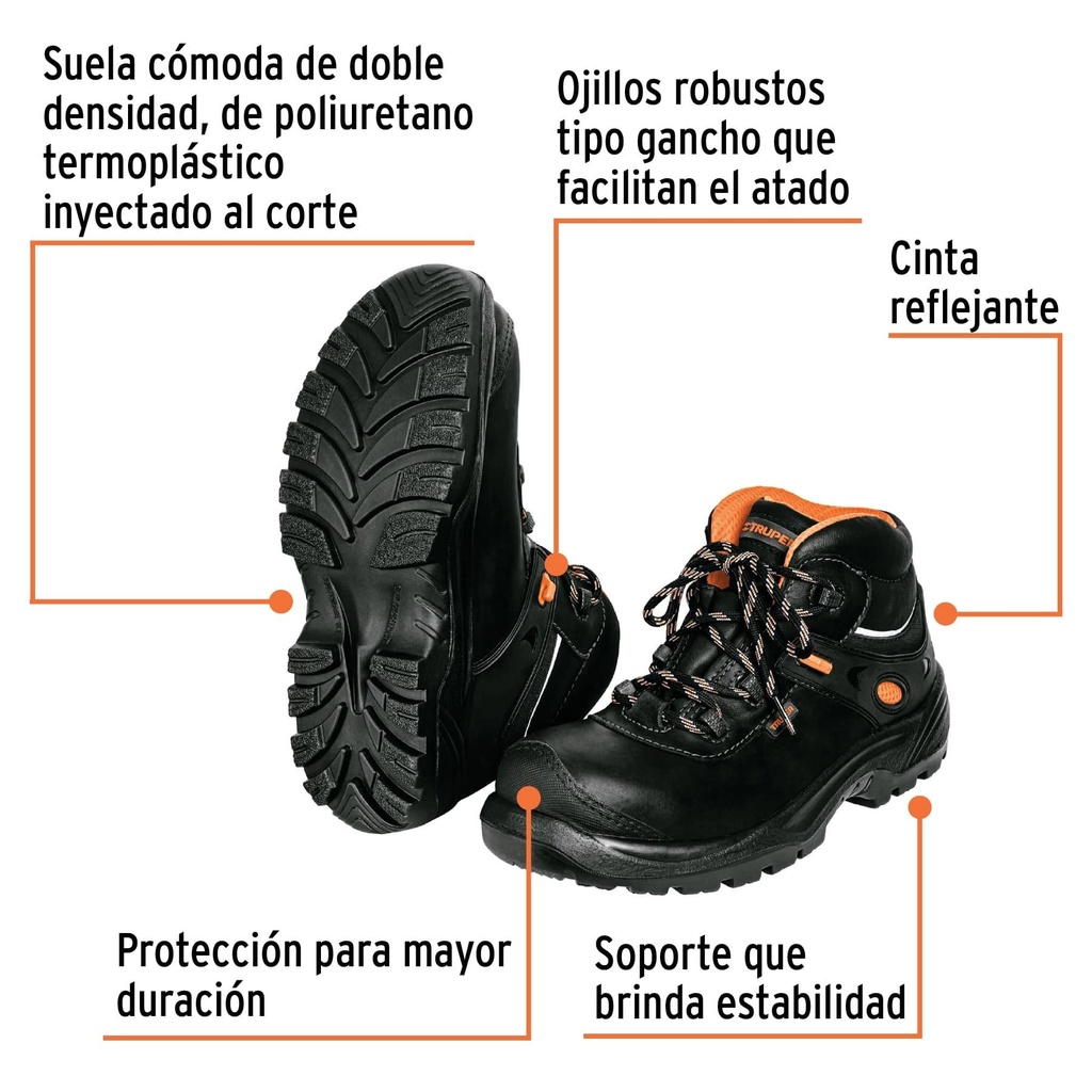 Bota de seguridad dieléctrica antifatiga negra #25, Truper