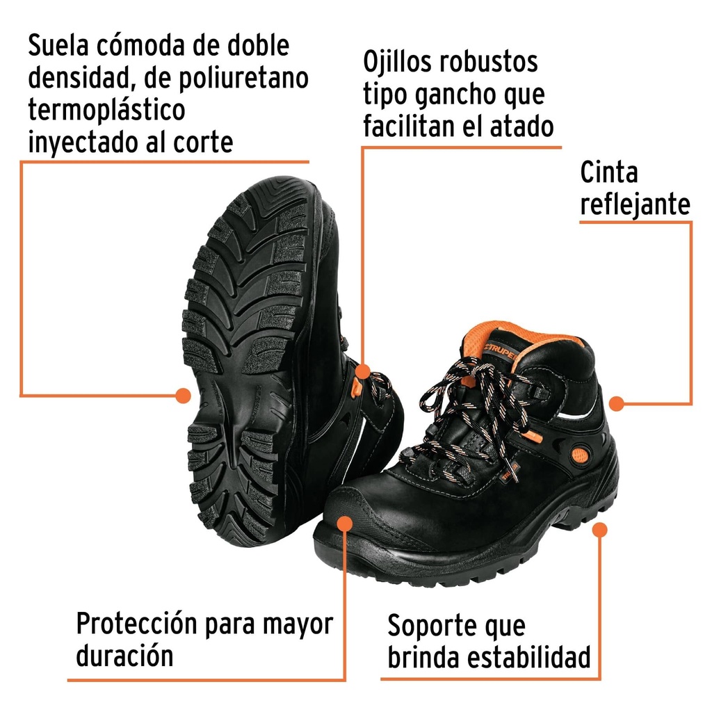 Bota de seguridad dieléctrica antifatiga negra #26, Truper