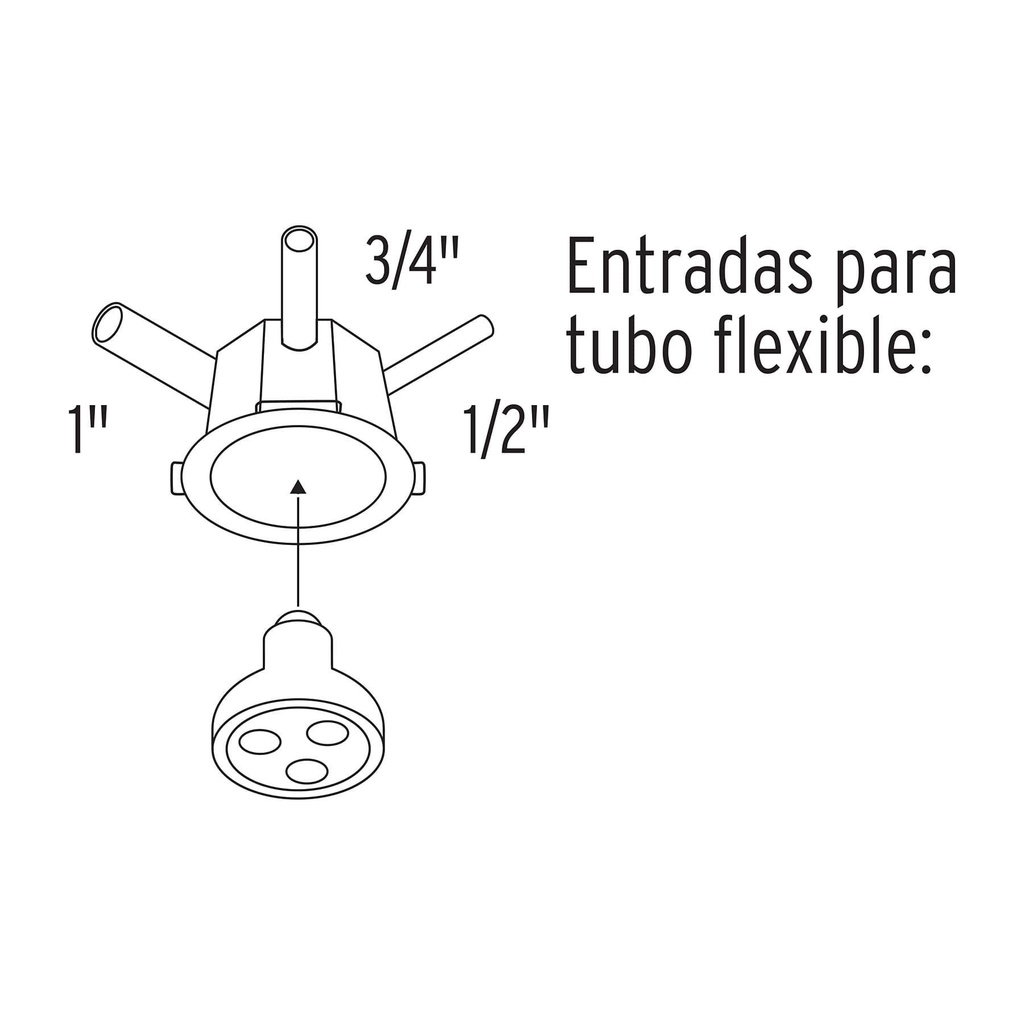 Bote integral de 10 cm, aro interno de 11 cm, Volteck