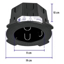 Bote integral de 10 cm, aro interno de 11 cm, Volteck